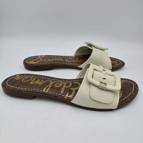 Sam Edelman Gaige Flat Slide Sandals, Modern Ivory, Women's 10.5, Like New! - Picture 2 of 12
